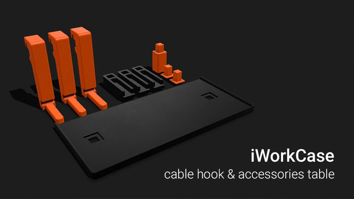 Cover Bild Blog iWorkCase cable hook & accessories table
