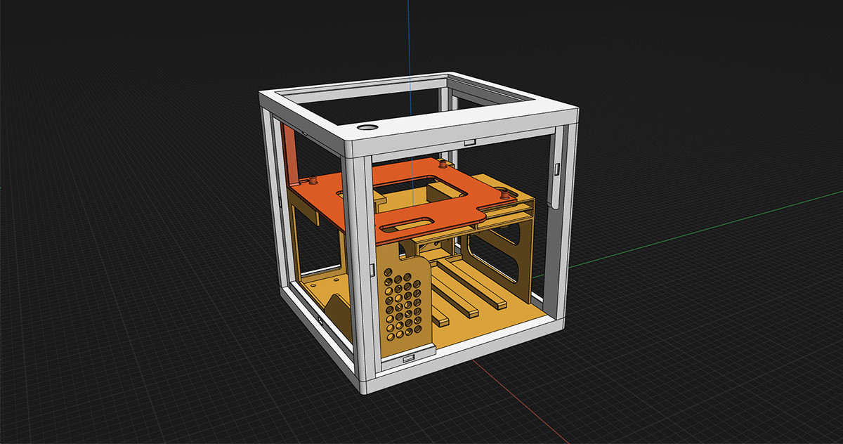 Fertige Version des W1 NAS Gehäuses in CAD